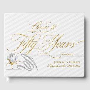 50th Golden Anniversary Cheers to Fifty Years Gold Guest Book