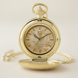 50th Golden Anniversary Custom Family Name Pocket  Watch