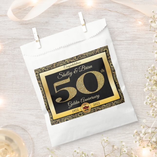 50th Golden Anniversary Favor Bag (Clipped)