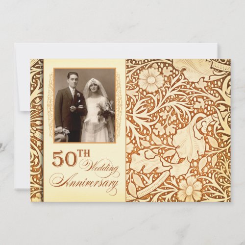 50th golden anniversary invitations with photo