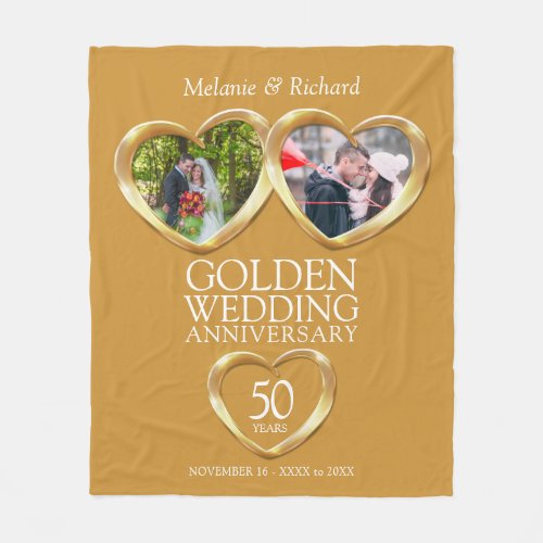 50th golden anniversary now and then photo hearts
