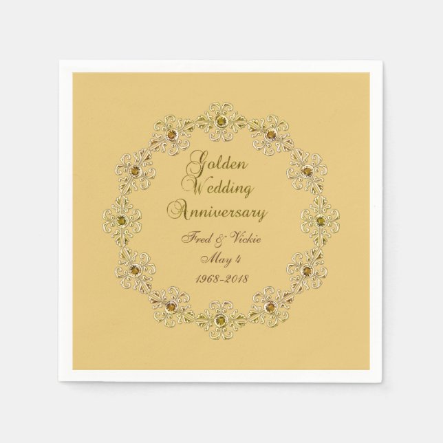 50th Golden Anniversary Paper Napkins (Front)
