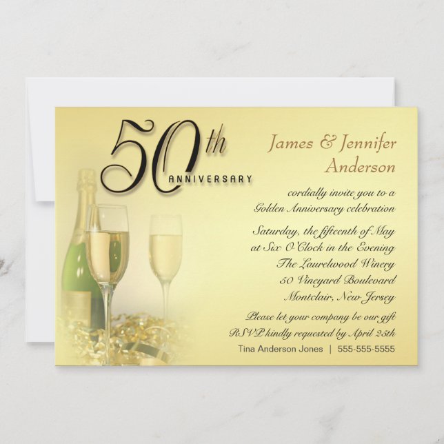 50th Golden Anniversary Party Invitations (Front)