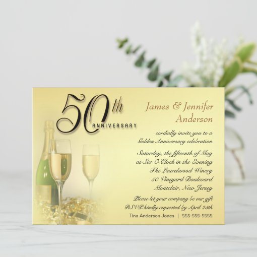 50th Golden Anniversary Party Invitations | Zazzle