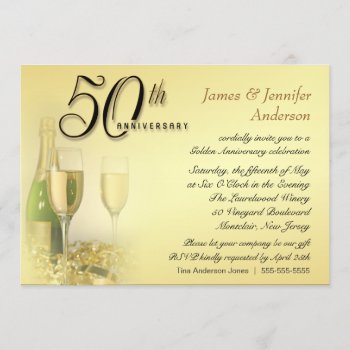50th Golden Anniversary Party Invitations by SquirrelHugger at Zazzle