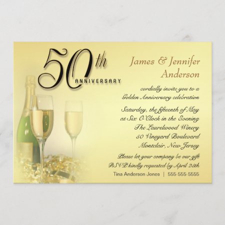 50th Golden Anniversary Party Invitations