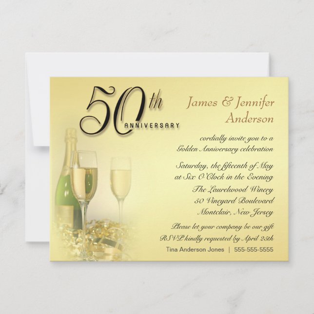 50th Golden Anniversary Party Invitations (Front)