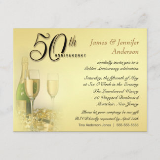 50th Golden Anniversary Party Invitations