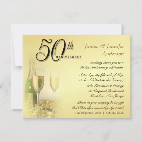 50th Golden Anniversary Party Invitations