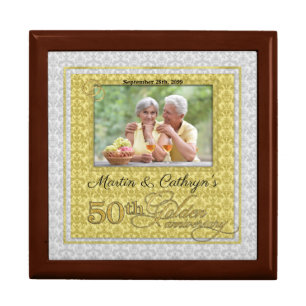 50th Golden Anniversary Photo Jewelry Box
