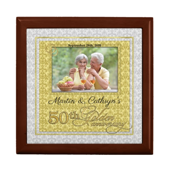 50th Golden Anniversary Photo Jewelry Box (Front)