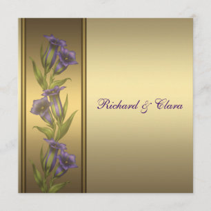 50th Golden Anniversary Purple Violets Invitation