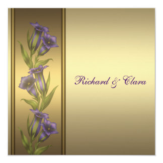 50th Golden Anniversary Purple Violets Invitation