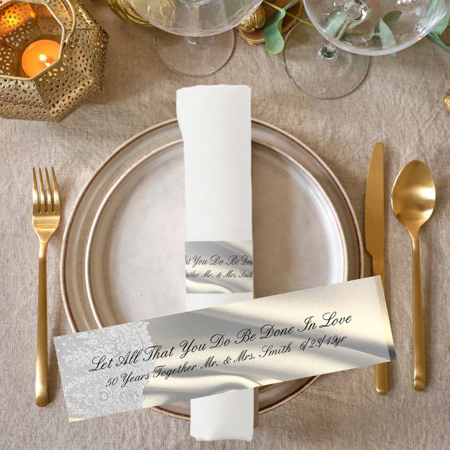 50th Golden Anniversary Quote Modern Napkin Bands (Creator Uploaded)