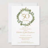 50th Golden Anniversary Surprise Party Garland Invitation (Front)