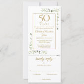 50th Golden Anniversary Wedding Photo Foliage RSVP Invitation (Front)