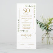 50th Golden Anniversary Wedding Photo Foliage RSVP Invitation (Standing Front)