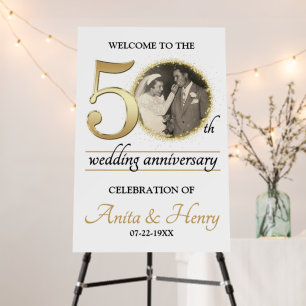 50th Golden Anniversary Welcome Sign with Photo