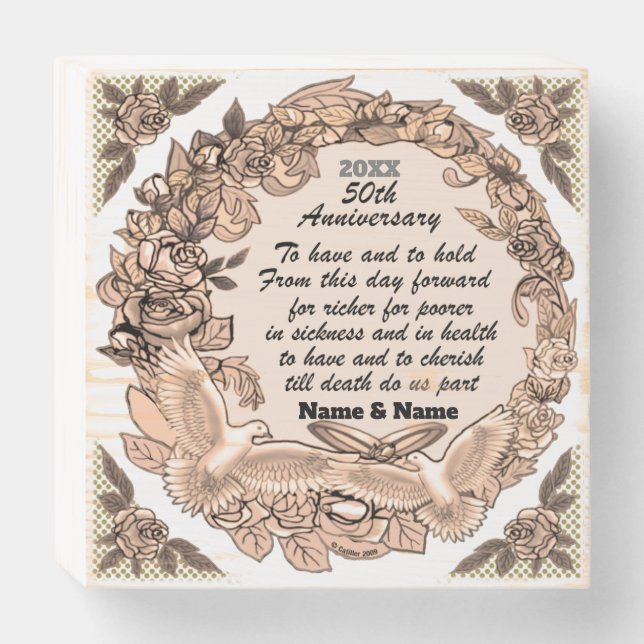 50th Golden Anniversary  Wooden Sign (Front Horizontal)