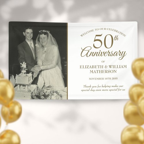 50th Golden Anniversary Your Wedding Photo Welcome Banner