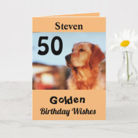 50th Golden Birthday Wishes Cute Retriever