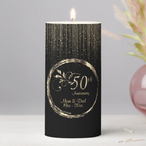 50th Golden Galaxy Anniversary Pillar Candle