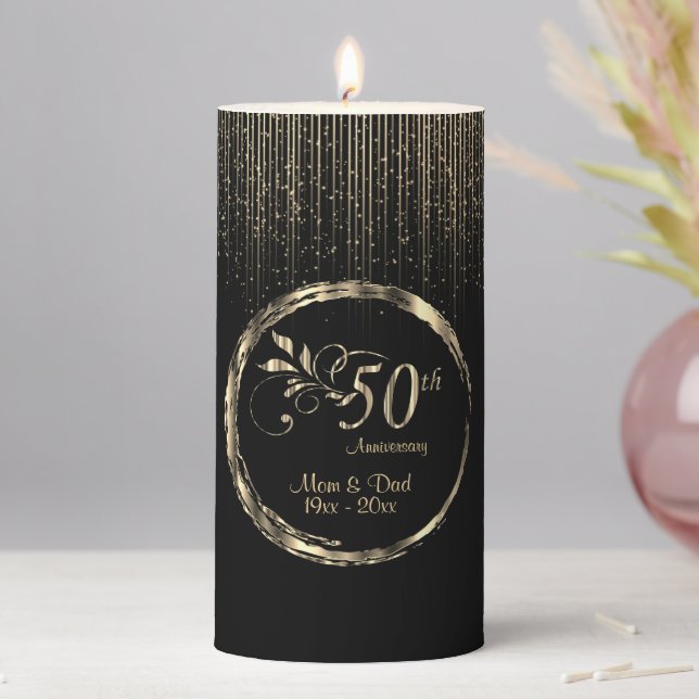 50th Golden Galaxy Anniversary Pillar Candle (In Situ)