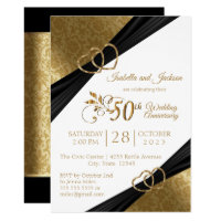 50th Golden Heart Anniversary Design Invitation