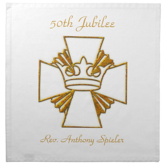 50th Golden Jubilee Priest Ordination Anniversary Cloth Napkin (Front)