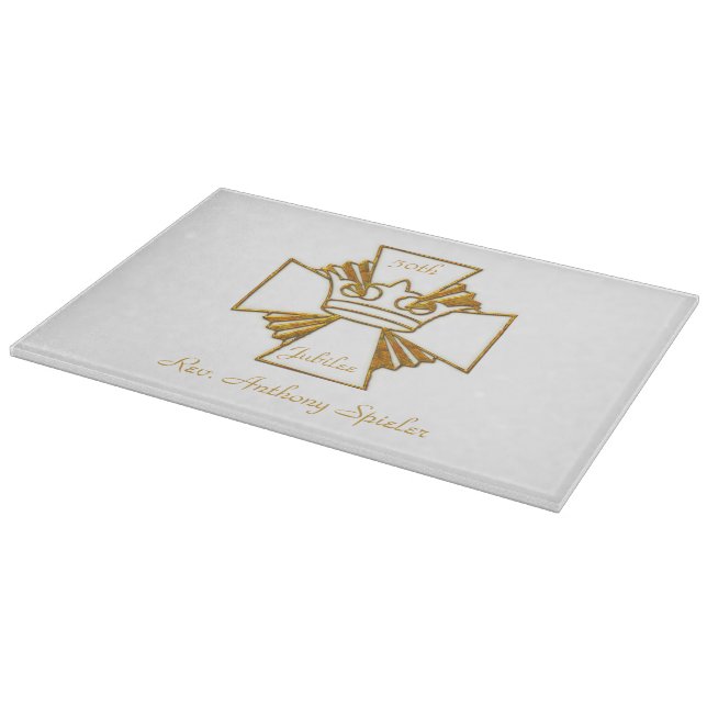 50th Golden Jubilee Priest Ordination Anniversary Cutting Board (Corner)