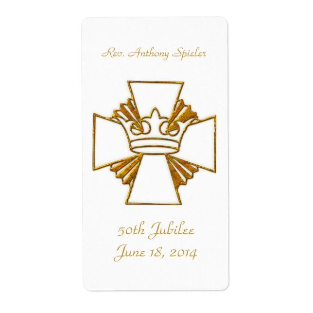 50th Golden Jubilee Priest Ordination Anniversary Label (Front)