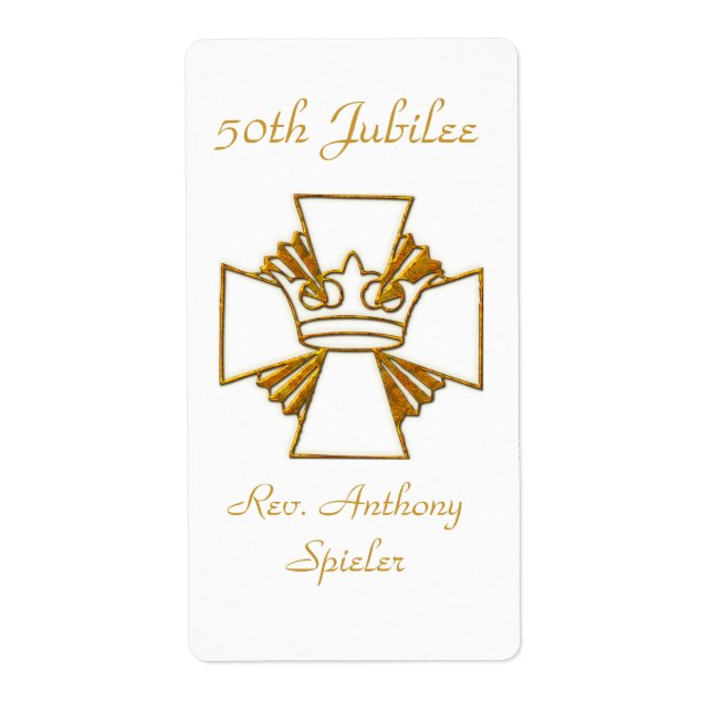 50th Golden Jubilee Priest Ordination Anniversary Label (Front)