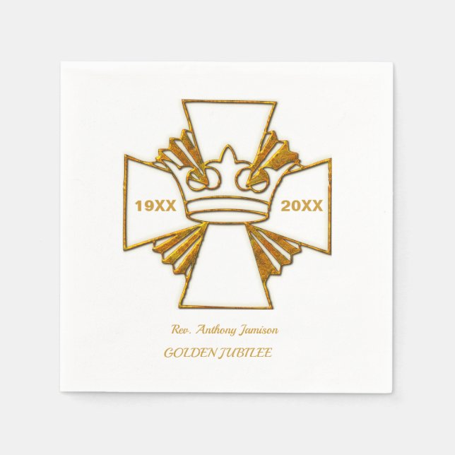 50th Golden Jubilee Priest Ordination Anniversary Napkins (Front)