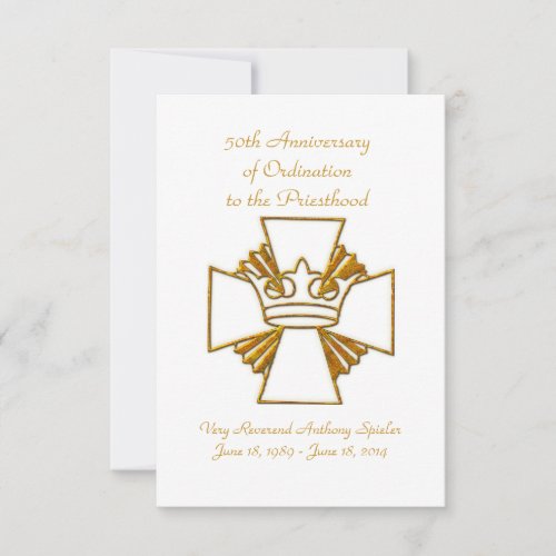 50th Golden Jubilee Priest Ordination Anniversary Thank You Card
