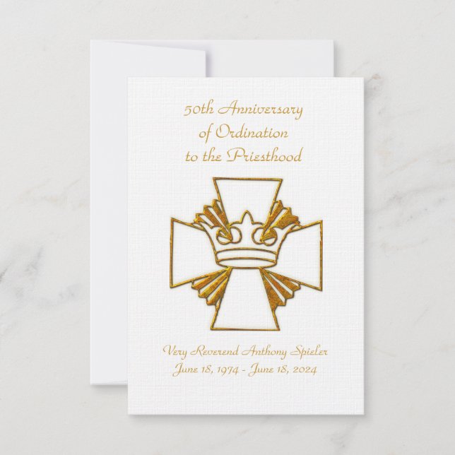 50th Golden Jubilee Priest Ordination Anniversary Thank You Card (Front)