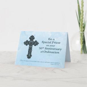 50th Golden Ordination Anniversary Priest, Ornate Card