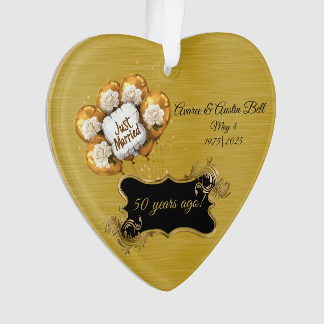 50th Golden Wedding Anniverary Ornament (Front)