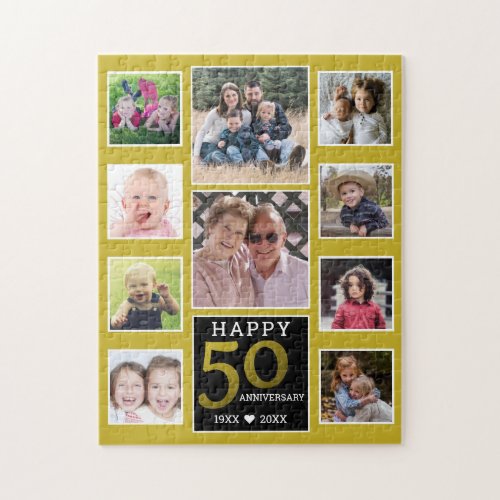 50th Golden Wedding Anniversary 10 Photo Collage Jigsaw Puzzle