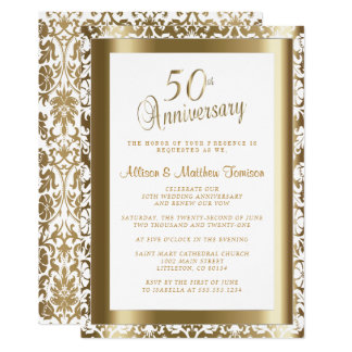 50th Golden Wedding Anniversary 2 | DIY Text Invitation