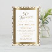 50th Golden 💑 Wedding Anniversary 2 | DIY Text Invitation (Standing Front)