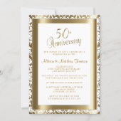 50th Golden 💑 Wedding Anniversary 2 | DIY Text Invitation (Front)