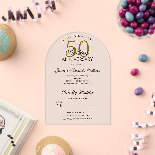 50th Golden Wedding Anniversary Acrylic Invitations