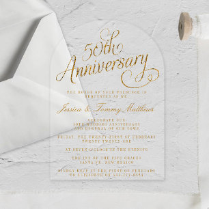 50th Golden Wedding Anniversary Acrylic Invitations