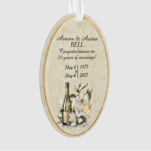 50th Golden Wedding Anniversary Acrylic Ornament