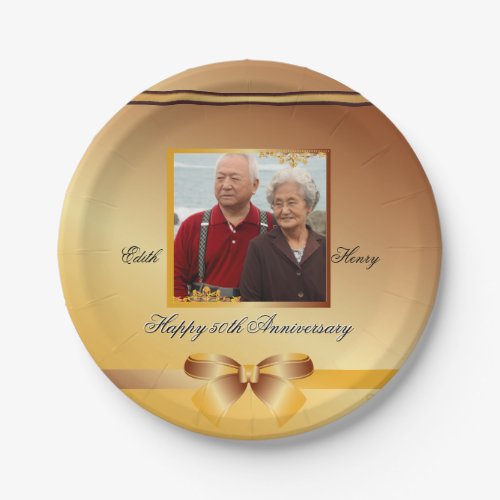 50th Golden Wedding Anniversary Amazing Paper Plates