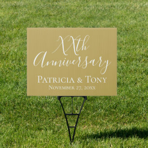 50th Golden Wedding Anniversary - any year color Sign