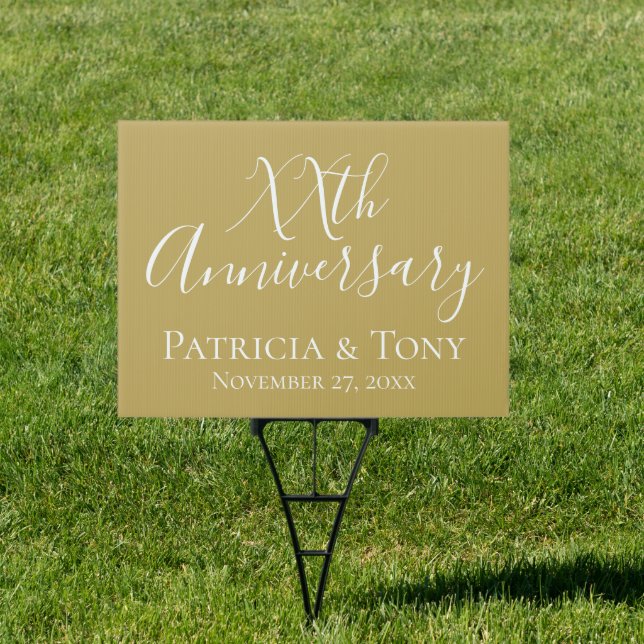 50th Golden Wedding Anniversary - any year color Sign (Insitu)