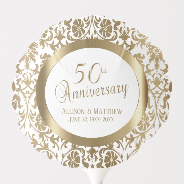 50th Golden Wedding Anniversary Balloon (Front)