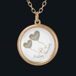 50th Golden Wedding Anniversary balloon  Gold Plated Necklace<br><div class="desc">Personalized 50th wedding anniversary necklace with gold heart balloons.
A modern gift for a husband to give his wife when celebrating fifty years of marriage or for a child to give to a mom on her golden wedding anniversary.  
Matching cards are also available in this pretty design.</div>