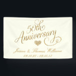 50th Golden Wedding Anniversary Banner<br><div class="desc">50th Golden Wedding Anniversary Banner.</div>